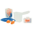 Silicon Earplugs With String Blue Nylon cord and Orange Clip Case (Direct Import-10 Weeks Ocean)